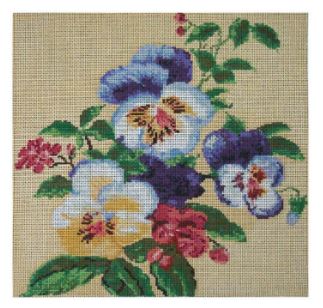 click here to view larger image of Pansy Pocket (hand painted canvases)