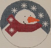 click here to view larger image of Snowman with Red Collar and Snowflakes (hand painted canvases)