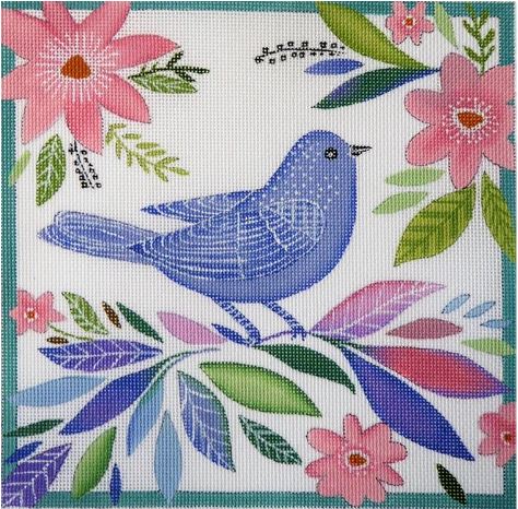 click here to view larger image of Blue Bird (hand painted canvases)