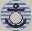 click here to view larger image of Monogram Round - Anchor (hand painted canvases)