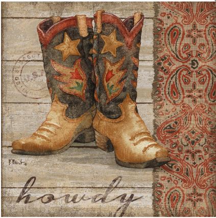 click here to view larger image of Wild West Boots II (hand painted canvases)