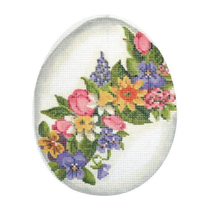 click here to view larger image of Victorian Garland Egg (hand painted canvases)