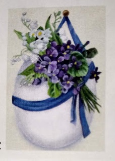 click here to view larger image of Purple Egg with Flowers (hand painted canvases)