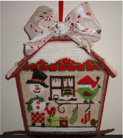 click here to view larger image of Snowman Birdhouse Ornament (hand painted canvases)