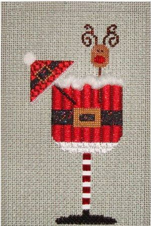 click here to view larger image of Christmas Drink - Santa   (hand painted canvases)