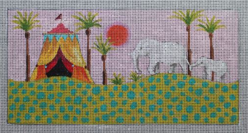 click here to view larger image of Tent w/Two Elephants (hand painted canvases)
