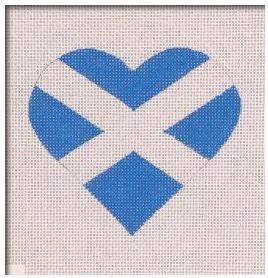 click here to view larger image of Scottish Flag Heart   (hand painted canvases)