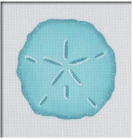 click here to view larger image of Seaside Sand Dollar - Turquoise (hand painted canvases)