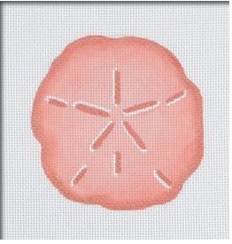 click here to view larger image of Seaside Sand Dollar - Coral (hand painted canvases)