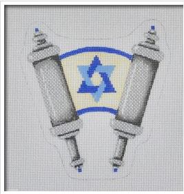 click here to view larger image of Silver Torah (hand painted canvases)