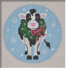 click here to view larger image of Cow with Wreath (hand painted canvases)