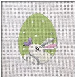 click here to view larger image of Butterfly Bunny Flat Egg - Purple  (hand painted canvases)