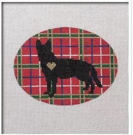 click here to view larger image of Plaid Silhouette German Shepherd (hand painted canvases)