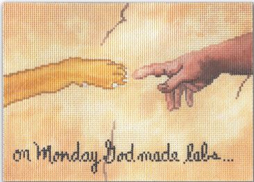 click here to view larger image of On Monday God Made Labs (hand painted canvases)