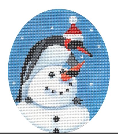 click here to view larger image of Building A Snowman (hand painted canvases)