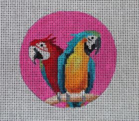 click here to view larger image of Two Parrots - Insert (hand painted canvases)