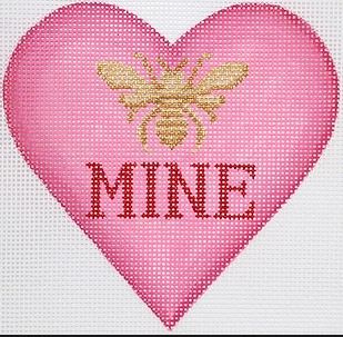 click here to view larger image of Valentine Mini Heart - Bee Mine (hand painted canvases 2)