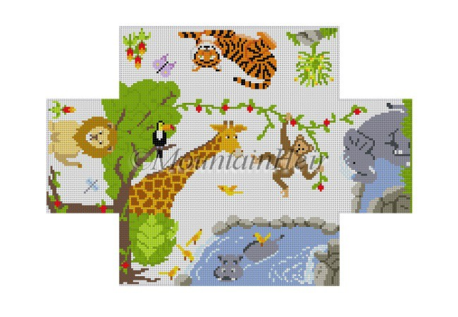 click here to view larger image of Childrens Animals Brick Cover  (hand painted canvases)