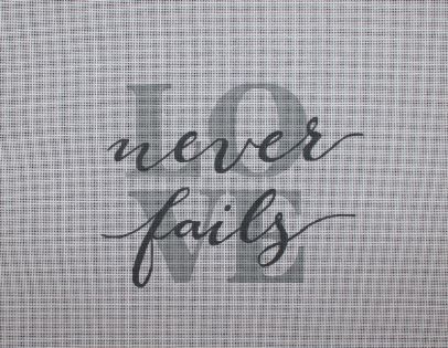 click here to view larger image of Love Never Fails (hand painted canvases)