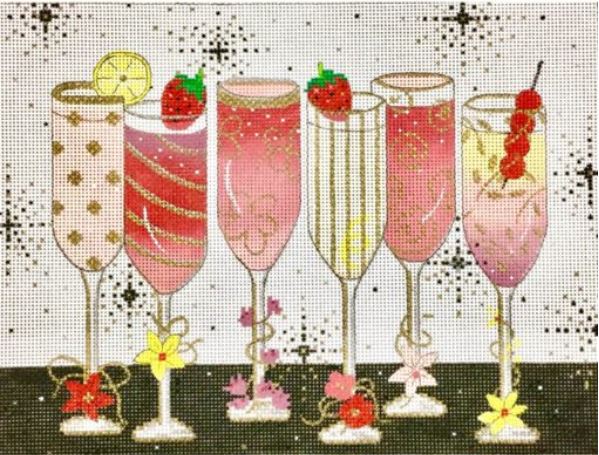 click here to view larger image of Champagne Celebration (hand painted canvases)