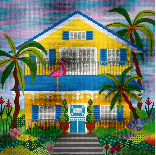 click here to view larger image of Yellow Beach Bungalow (hand painted canvases)