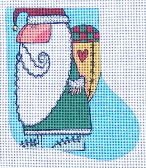 click here to view larger image of Hold Christmas in the Heart Mini Stocking (hand painted canvases)