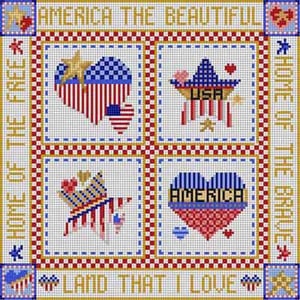 click here to view larger image of Patriotic Pillow (hand painted canvases)