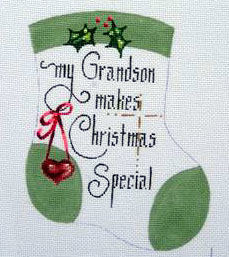 click here to view larger image of Grandson Mini Sock  (hand painted canvases)