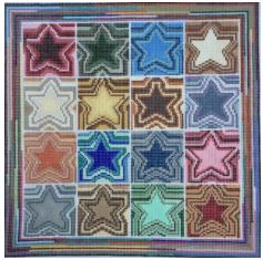 click here to view larger image of Stars Pillow (hand painted canvases)