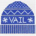click here to view larger image of Vail, CO - Wool Hat Ornament (hand painted canvases)