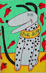 click here to view larger image of Chili Dog (hand painted canvases)
