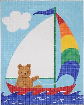 click here to view larger image of Large Sailing Teddy Birth Announcement  (hand painted canvases 2)