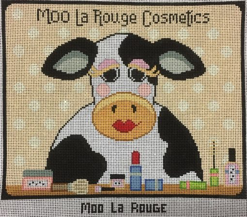 click here to view larger image of Moo La Rouge Cosmetic Bag (hand painted canvases)
