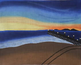click here to view larger image of Pier Sunset (hand painted canvases)