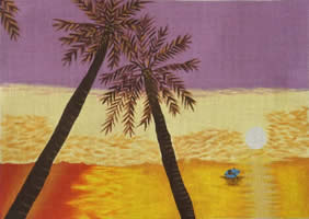 click here to view larger image of Palm Tree Sunset (hand painted canvases)