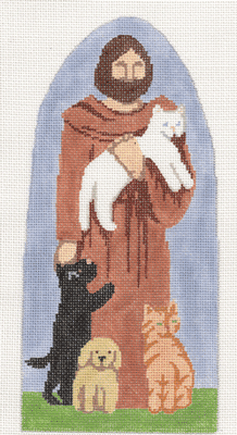 click here to view larger image of St Francis w/House Pets (hand painted canvases)