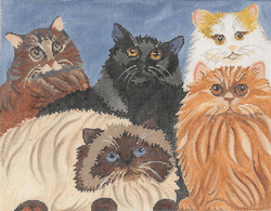 click here to view larger image of Crowd of Cats (hand painted canvases)