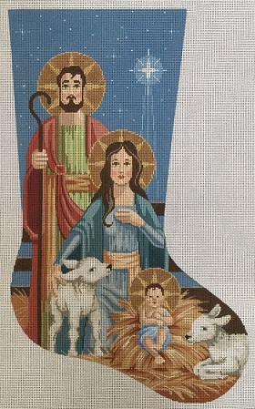 click here to view larger image of Holy Family Stocking - 18M (hand painted canvases)