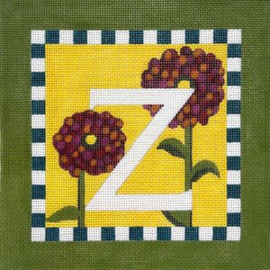 click here to view larger image of Floral Letter Z (hand painted canvases)