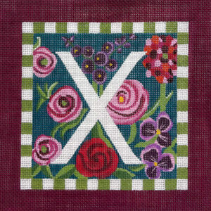 click here to view larger image of Floral Letter X (hand painted canvases)