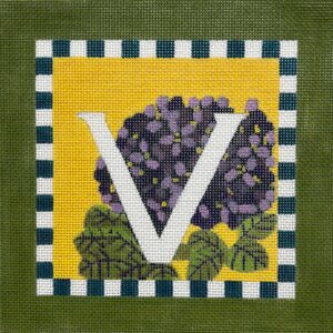 click here to view larger image of Floral Letter V (hand painted canvases)