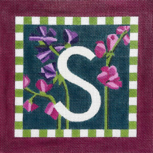 click here to view larger image of Floral Letter S (hand painted canvases)