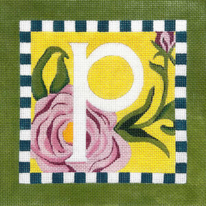 click here to view larger image of Floral Letter P (hand painted canvases)