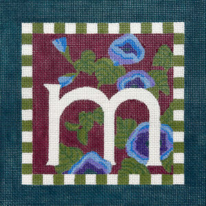 click here to view larger image of Floral Letter M (hand painted canvases)