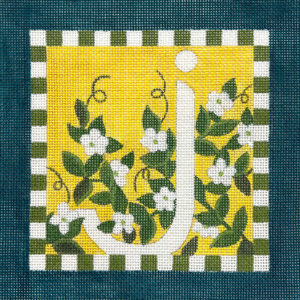 click here to view larger image of Floral Letter J (hand painted canvases)