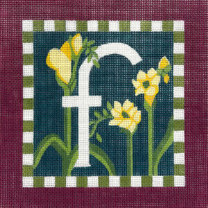 click here to view larger image of Floral Letter F (hand painted canvases)