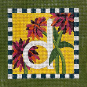 click here to view larger image of Floral Letter D (hand painted canvases)