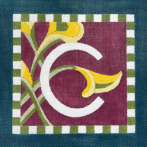 click here to view larger image of Floral Letter C (hand painted canvases)