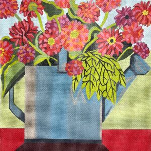 click here to view larger image of Watering Can w/Red Flowers (hand painted canvases)