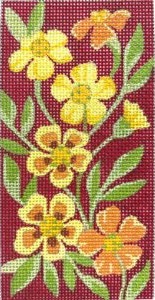 click here to view larger image of Orange and Yellow Flower Eyeglass Case (hand painted canvases)